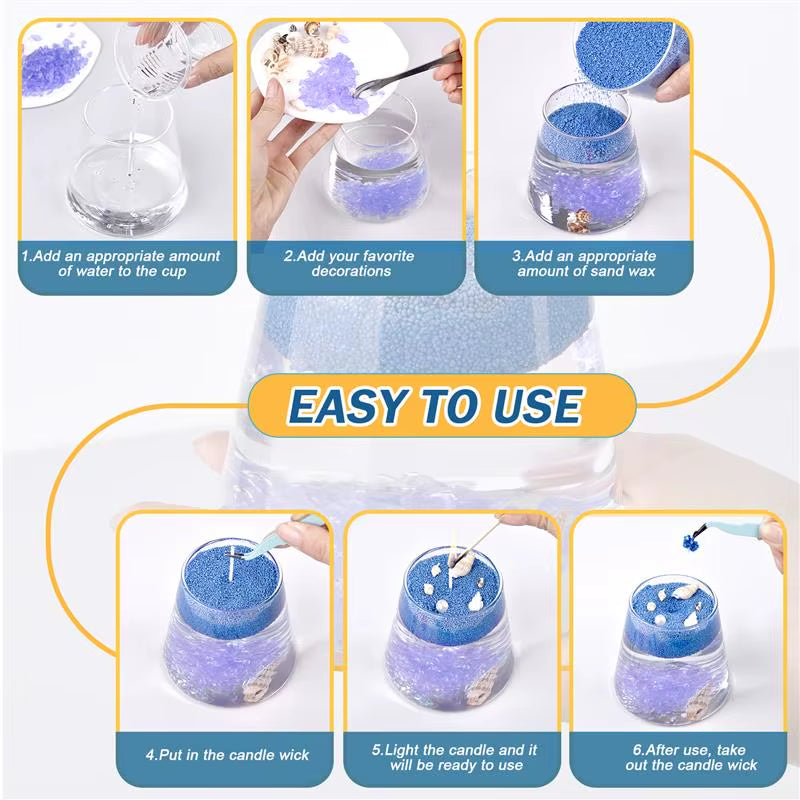 Colorful Granular Pearl Wax DIY Candle Making Materials Sand Painting Wax for Candle Making Handmade for Colour Sand Wax